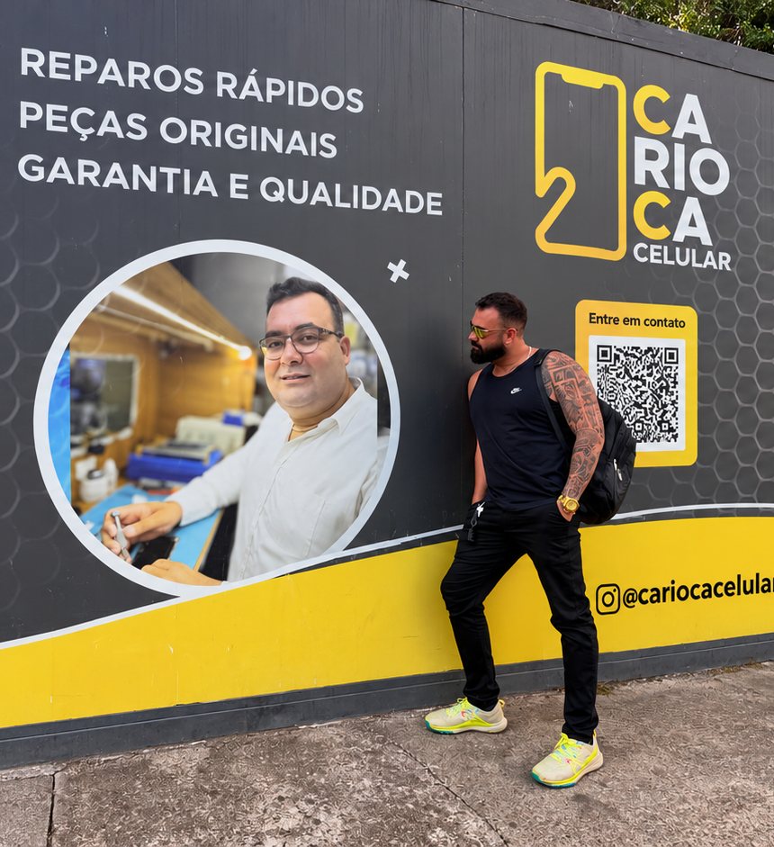 O Carioca no painel da loja